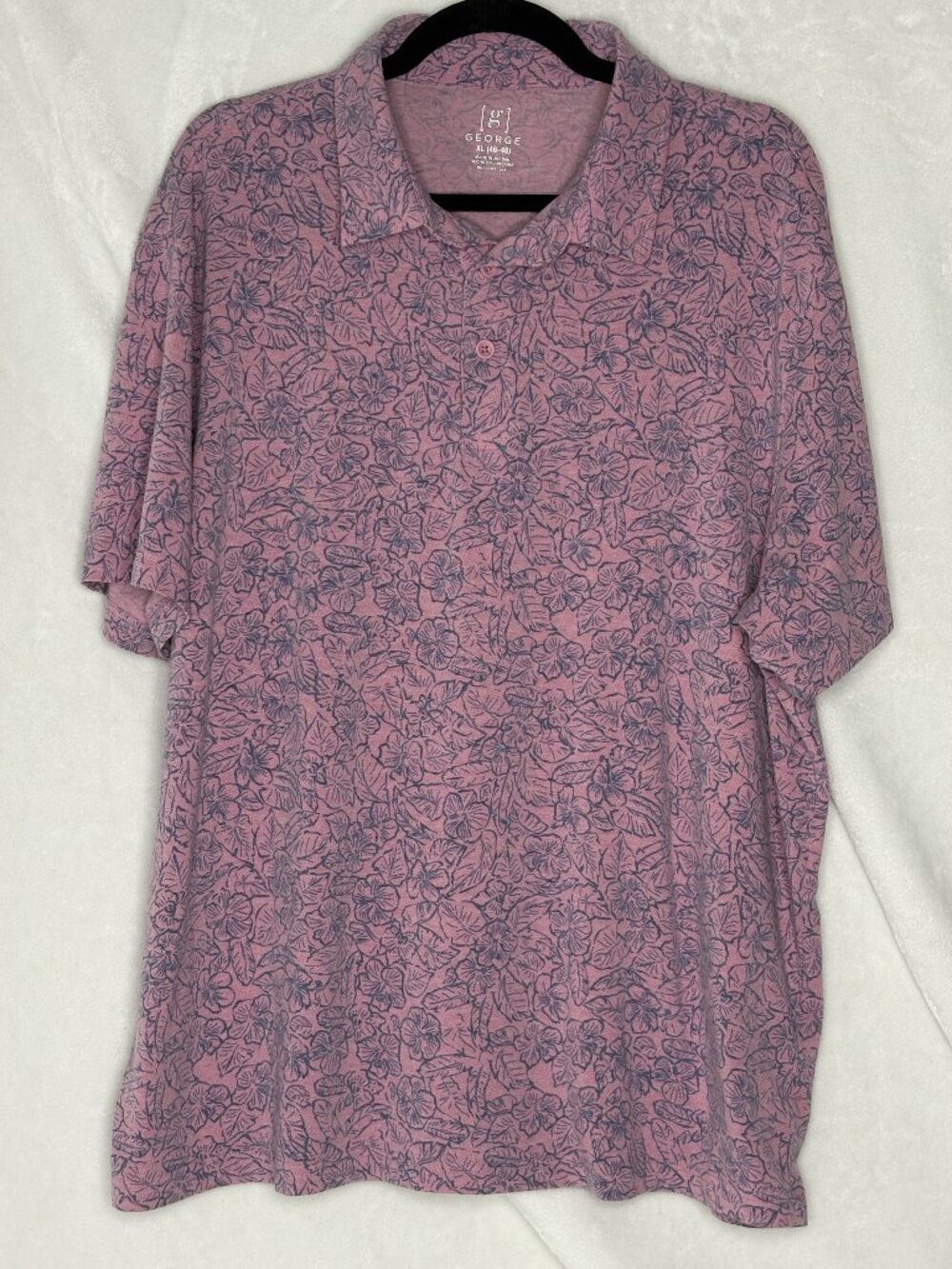 George Hawaiian Pink/Blue Men's Polo Shirt - Size XL